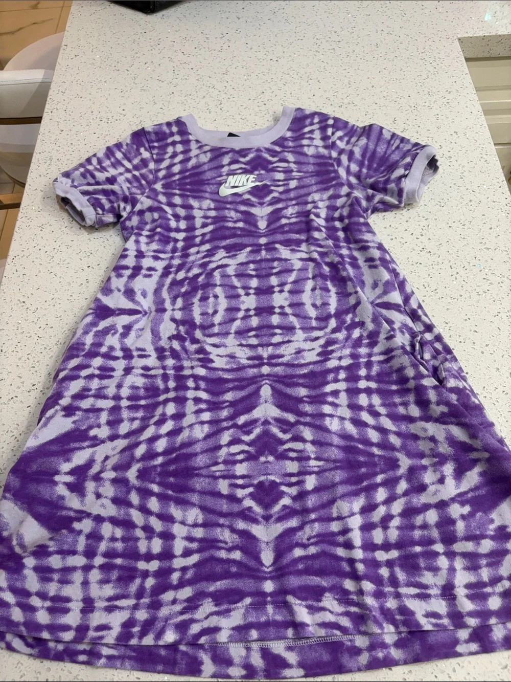 Nike Girls' Purple Tie-Dye Short Sleeve Dress size small